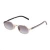 [Available Prescriptions] Logo Design Round Sunglasses Women's Gold Gold 52 Basic Packaging-glasses Case + Packaging Box