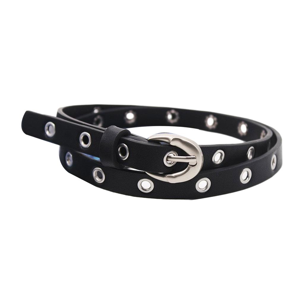 PU Leather Waist Belt with Pin Buckle Harajuku Star Rivet Waist Belt Woman Girls Jeans Dresses Skirt Coat Waistband