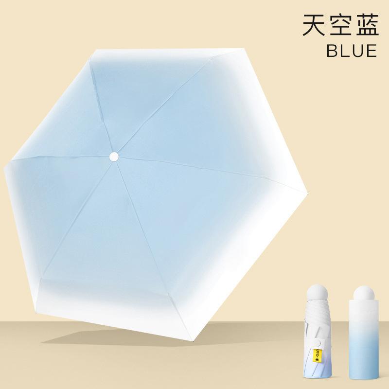 

50% Gradual Change Sun Umbrella Women Sunscreen Uv Protection Mini Card Capsule Umbrella Small Portable Parasol Flat Umbrella