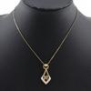 Nina Ricci NR Logo Necklace Plated Gold/Rhinestone 5.2g Women Used