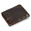 Leather Short Wallet, Premium Oily Leather Men'S And Women'S Two-Fold Wallet Change Bag, First Layer Cowhide Multi-Card Change Bag