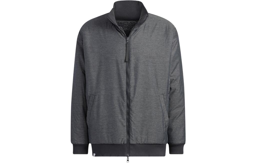 Adidas Velvet Jackets Men's Carbon Black Stand Collar Moderate IK3507