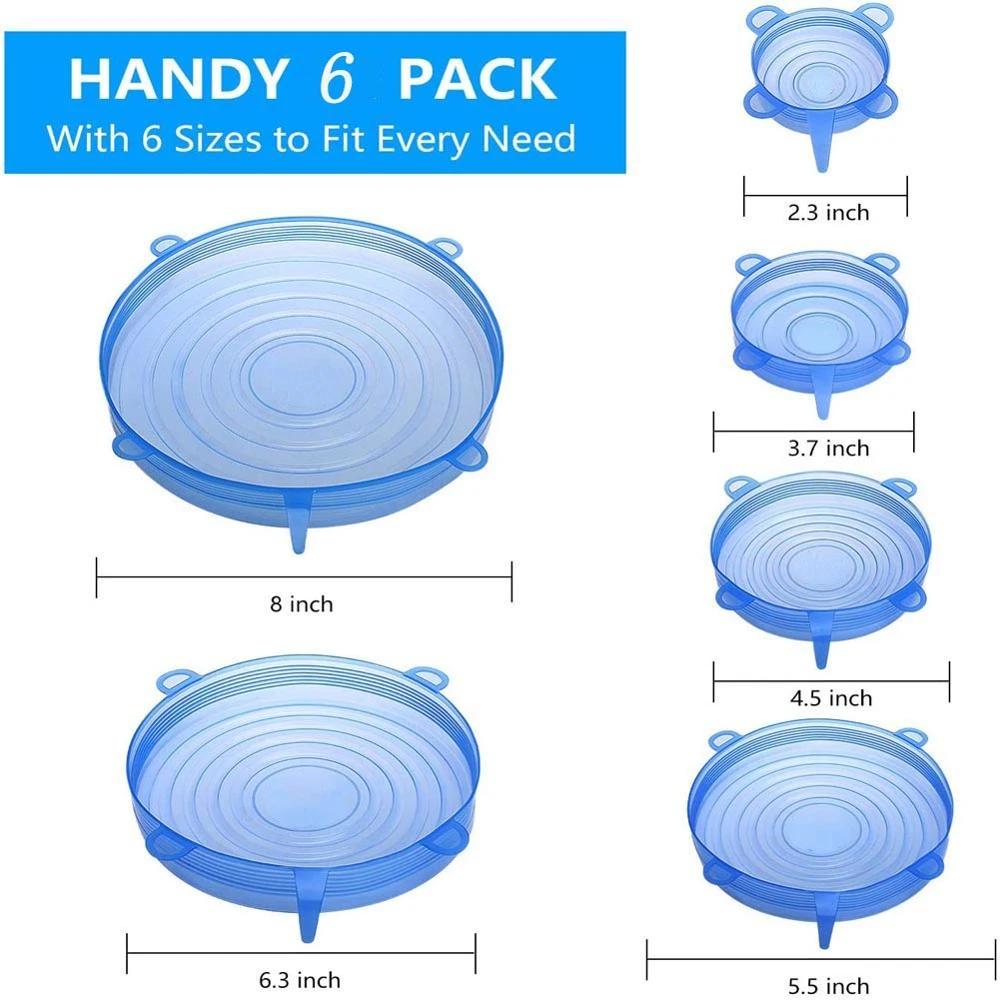 Silicone Cover Stretch Lids Reusable Airtight Food Wrap Covers Keeping Fresh Seal Bowl Stretch Wrap Cover Kitchen Cookware