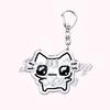 Kawaii Little Cat with Flower Keychains Strawberry Kitten Keyring for Accessories Bag Key Chain Ring Jewelry Fans Friends Gifts