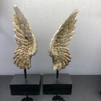 Harzhandwerk Goldene Flügel Engelsflügel Abstrakte Skulptur Harz Tischdekorationen Dekorative Figuren Heimdekoration