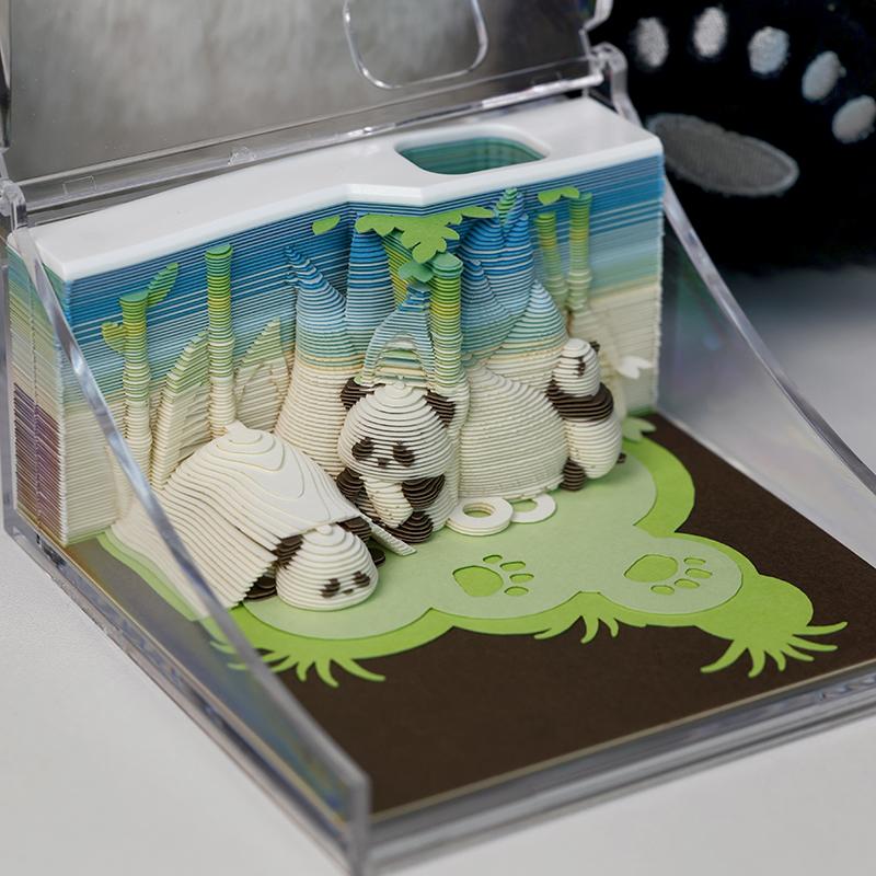 3D Creative Panda Model Notepad Loose Leaf Office Memo Pad Paper Art Gift Craft