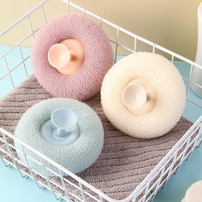 Round Soft Handheld Bath Sponge Balls Cleaning Brush Shower Body Cleaner Exfoliator Scrubbers Bath Ball Bathroom Accessories
