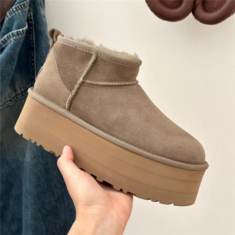 Henan Sangpo Village snow boots fur integrated short tube mini thick-soled muffin mini small short thickened cotton boots