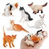Children's Mini Simulation Pet Kitten Set: Yellow, Orange, and Tabby Cat Toy Ornaments
