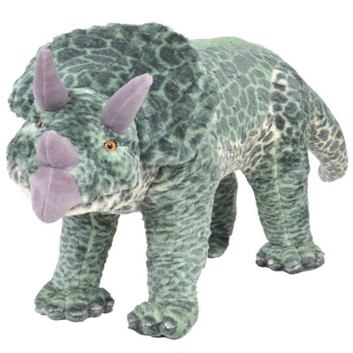 VidaXL Jouet en peluche Dinosaure Tricératops Vert XXL 91344