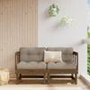 Vidaxl Garden Corner Sofas, Honey Brown, 2 Pcs, Solid Pine Wood