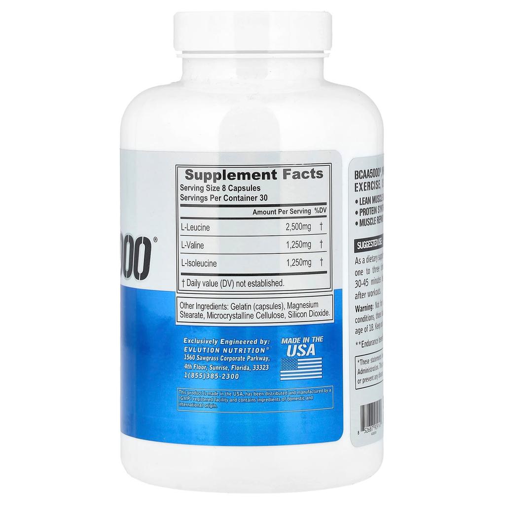 Bcaa5000, 240 capsules