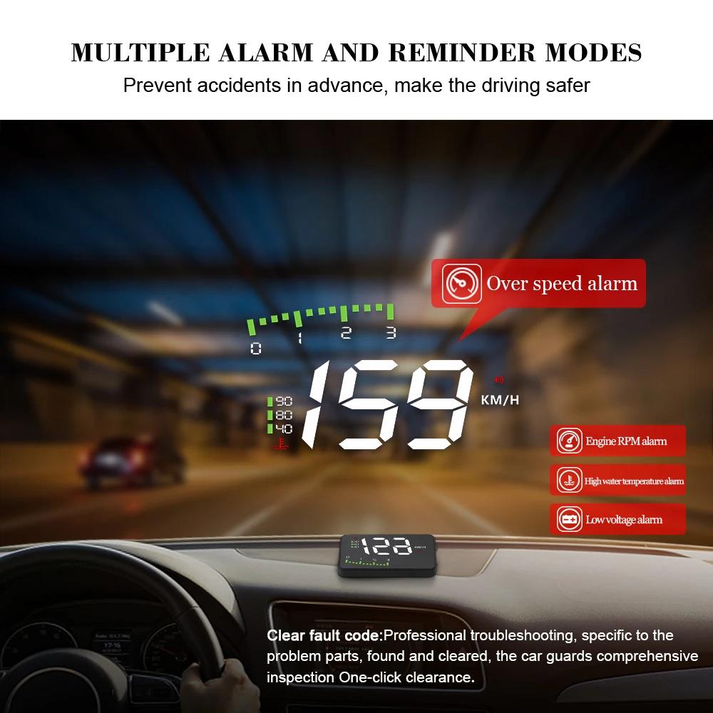 Car HUD OBD RPM Meter Head-Up Display Car Accessories Multi-Display Car Digital Speed Engine RPM Water Temperature 2024