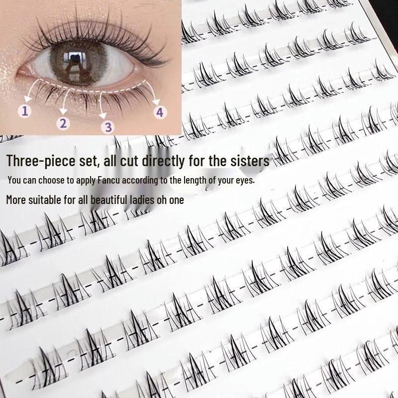 Limfria Manga Barbie Vildkatt Nedre Ögonfransar – Enkla Tre-stegs Nybörjarfransar för en Realistisk Look.