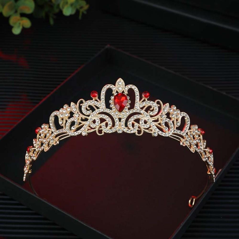 

Golden Queen Tiara Crown Vintage Princess Rhinestone Tiara Birthday Head Jewelry