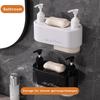 Double Head Liquid Soap Dispenser with Detachable Dish Shampoo Body Hand Wash Shower Gel Container