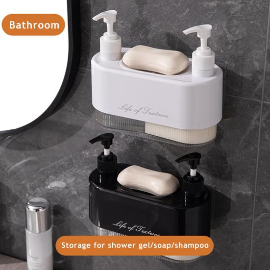 Double Head Liquid Soap Dispenser with Detachable Dish Shampoo Body Hand Wash Shower Gel Container