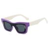 European American Retro Square Sunglasses Personalized Thick Frame Unisex Classic Splicing Color Trendy Glasses