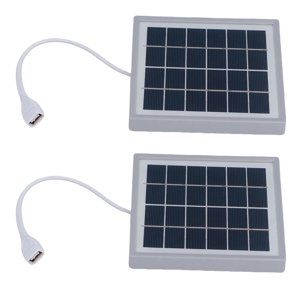 2Pcs 5W Portable Solar Panel USB Solar Charger with Back Stand for Smartphones MP3 Players MP4 Devices