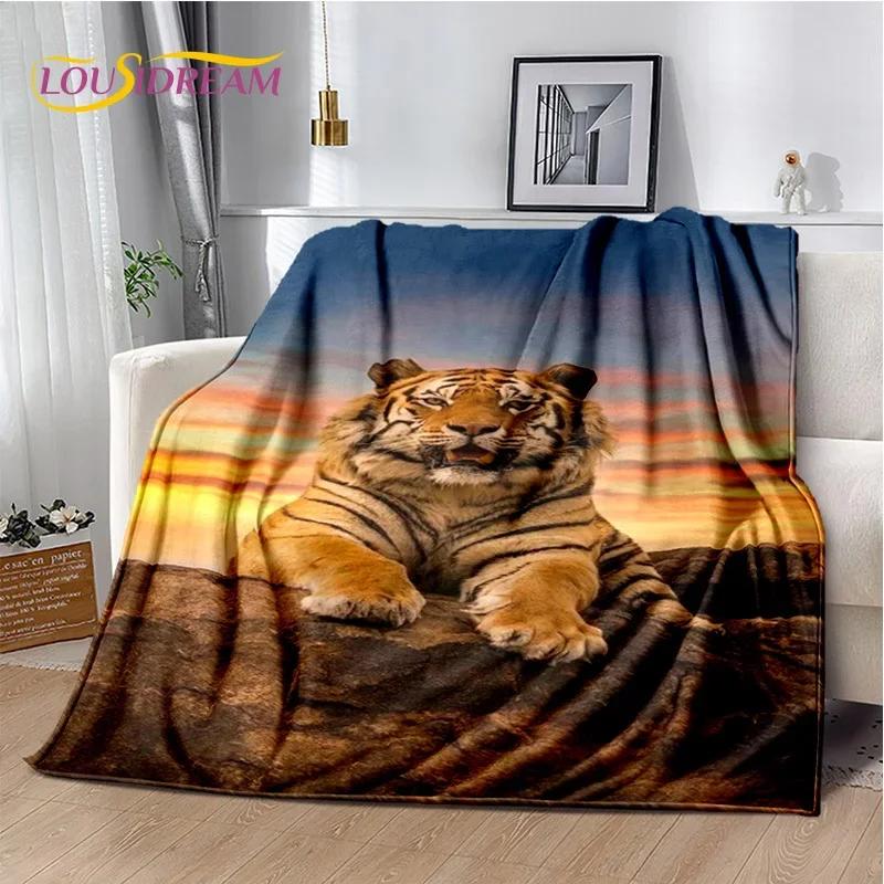 Styly Divoký Zvířecí Potisk Deku Měkká Útulná Deka pro Domov Ložnici Postel Pohovku Kryt Tygr Lev Leopard Divoká Zvířata Kreslený