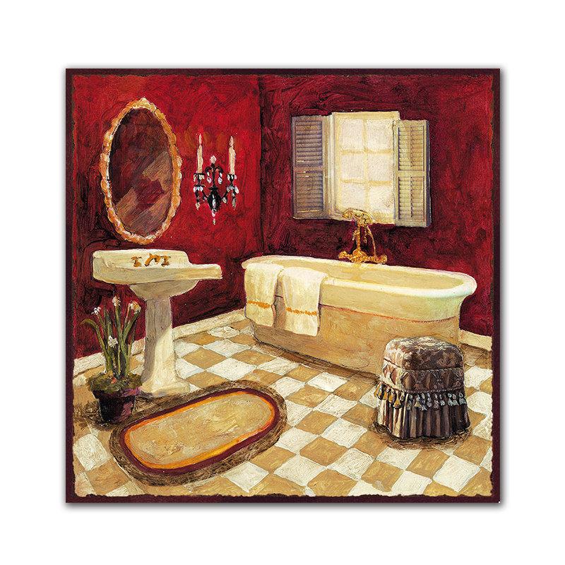 

Ванна, душевая комната, настенные панно, ретро туалетная комната, художественный постер, холст, живопись, принты и постеры для ванной комнаты, домашний декор HD2098 20x20cm no frame