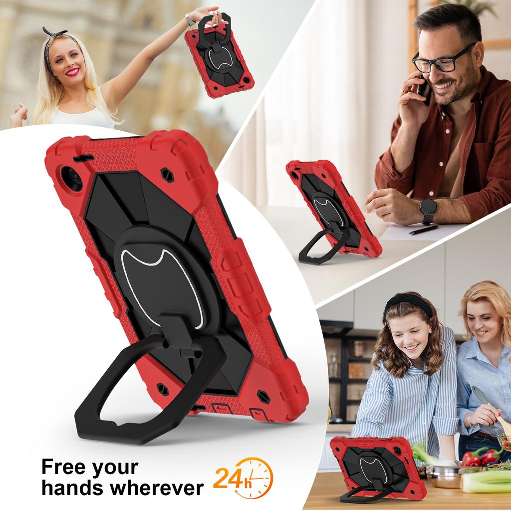 Heavy Duty Case for T-Mobile REVVL Tab 2 2025 10.1 Inch Rotatable Handle Grip Rugged Stand Cover Shockproof with Shoulder Strap