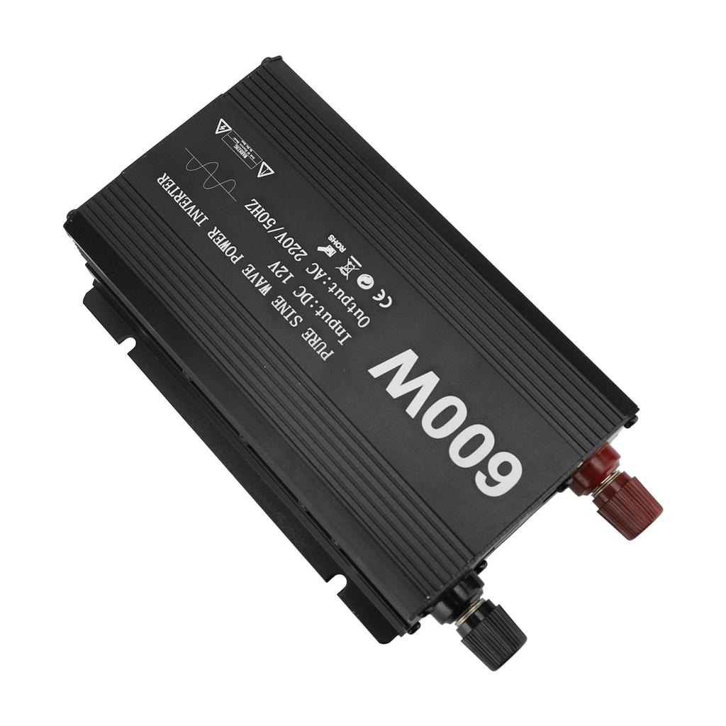 600W Wechselrichter Reiner Sinus Tragbarer DC-zu-AC-Wandler für Autonutzung 12V Eingang Aluminiumlegierung