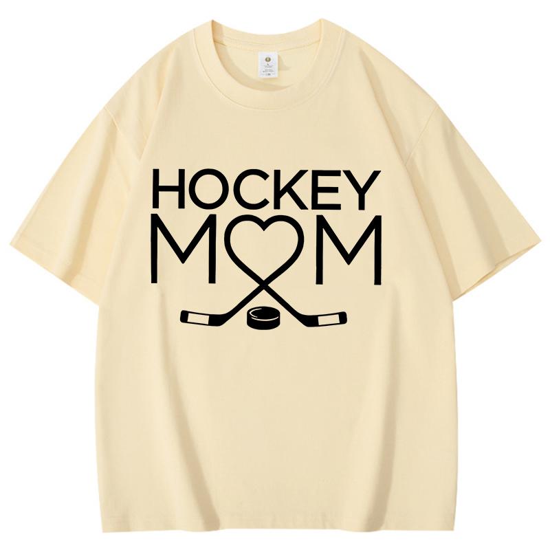 Fashion Like Hockey Mom Print Cotton Tshirt Soft Print Top Unisex Tee Clothing Casual Oneck Short Sleeve Trendy Urban Street