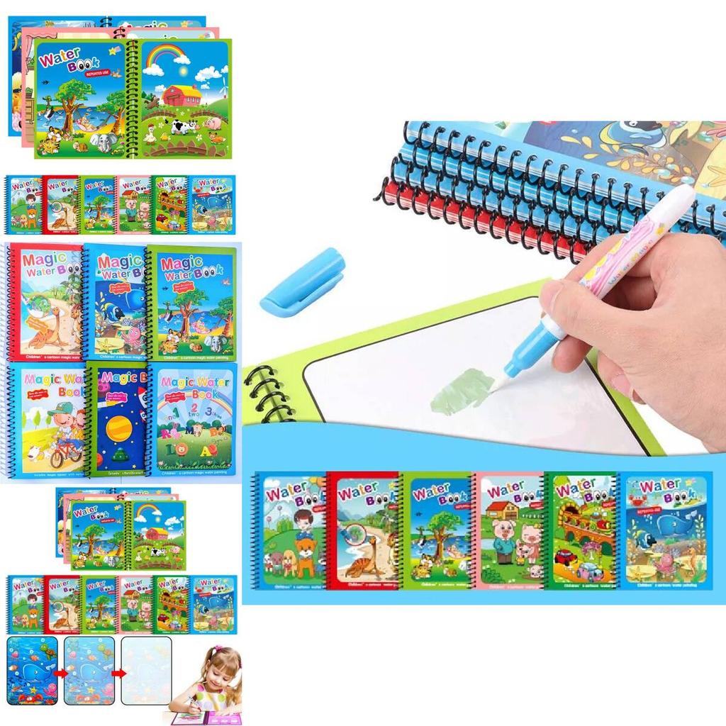 Colorful Reusable Water Painting Book For Kids With Fun Animal Designs For Creative Play