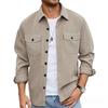 New Double Pocket Solid Color Corduroy Shirt Men's Shirt American Casual Warm Shirt