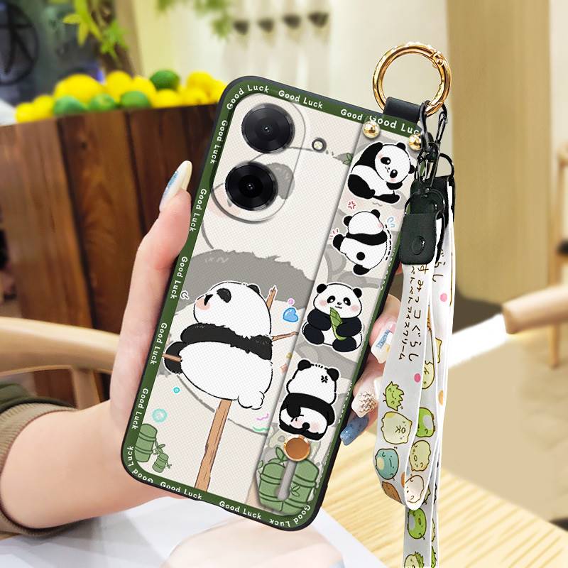 Ochronne etui na telefon z paskiem na nadgarstek dla Redmi A5 4G/Xiaomi Poco C71 4G Tylna okładka Pierścień Modny design Opaska przeciwpyłowa