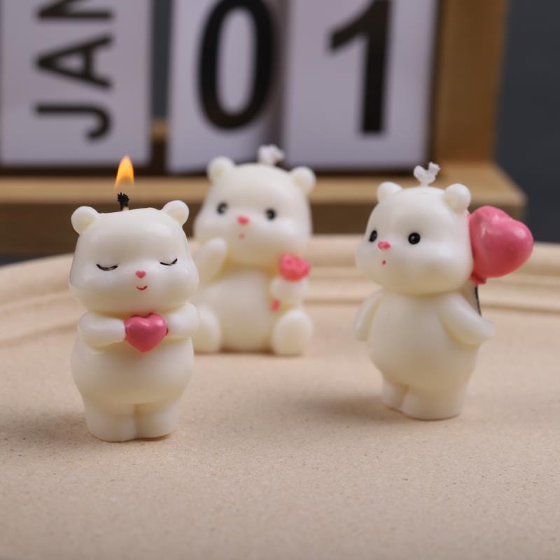 Cute Bear Silicone Mold Mini Bear Mold Candle Making Candle Aromatherapy Mold