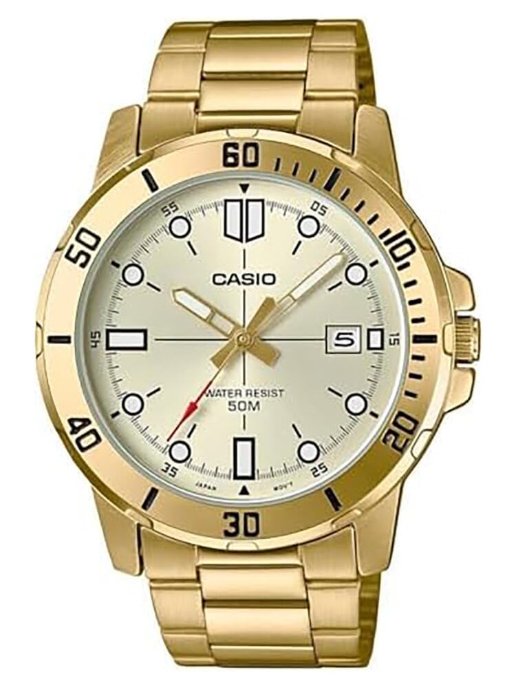 

Casio Enticer Gold Tone Stainless Steel Gold Dial Casual Analog Sporty One Quartz MTP-VD01G-9EV Men s Watch, Gold, Size, Movement. золотой