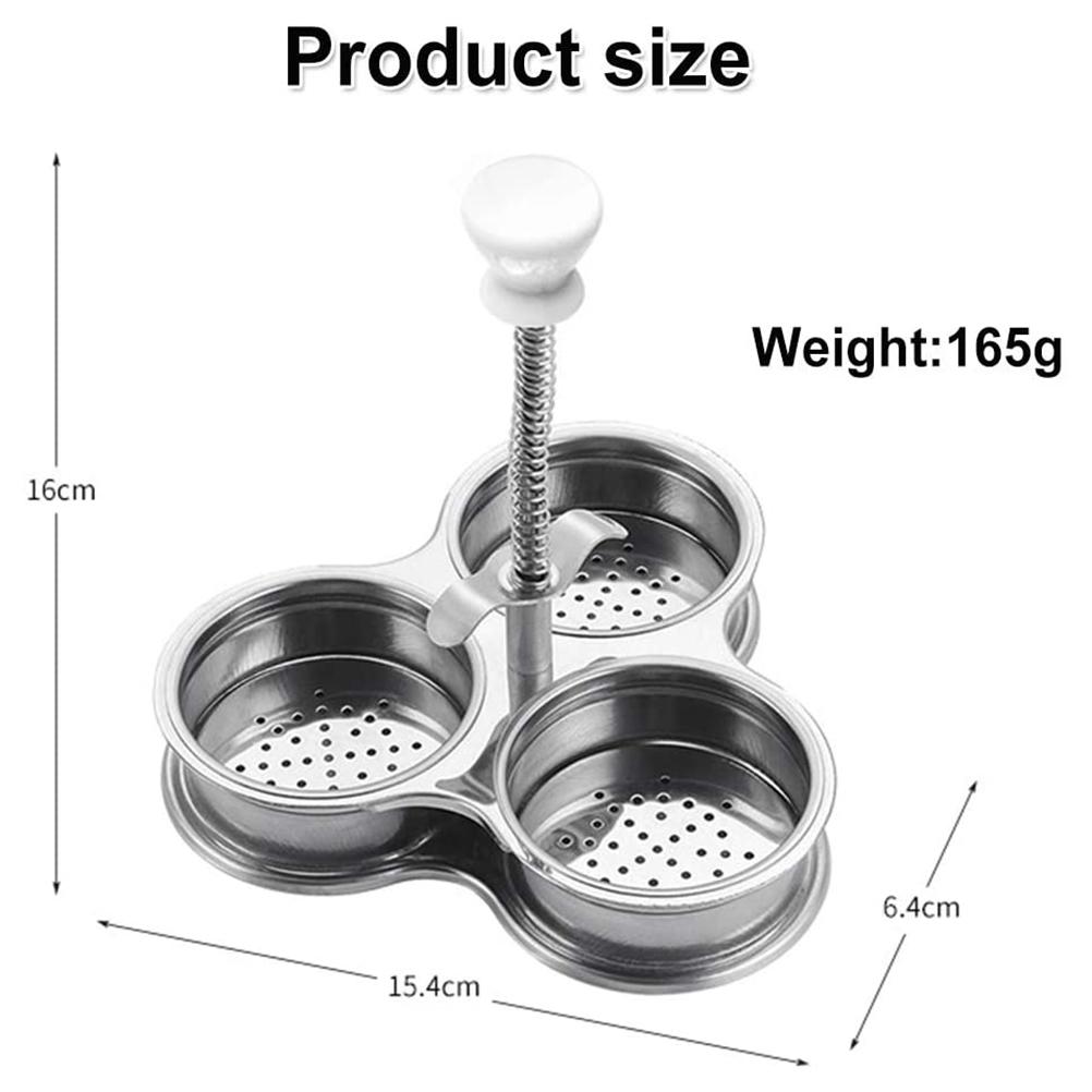 3 nerezové rošty, potahovače vajec, vařič vajec, 3 nerezové rošty na vaření vajec, nepřilnavé kapsy, košíčky na vejce, potahovače vajec