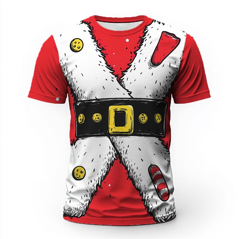 Funny Christmas Claus Cosplay T Shirts For Men Fashion 3D Printed Xmas T-shirts Casual Oversized Tees Tops