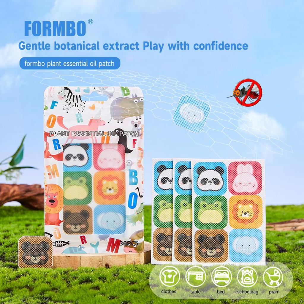 FORMBO Cute Cartoon Animal Mosquito Repellent Stickers - Portable & Effective for Outdoor Summer Travel.