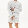 KULIXI Solid Pullover and Shorts Perfect for Gym Includes a Long Sleeve Sweatshirt and and a Crew Neck Stylish and Available in Plus Light Size Men's