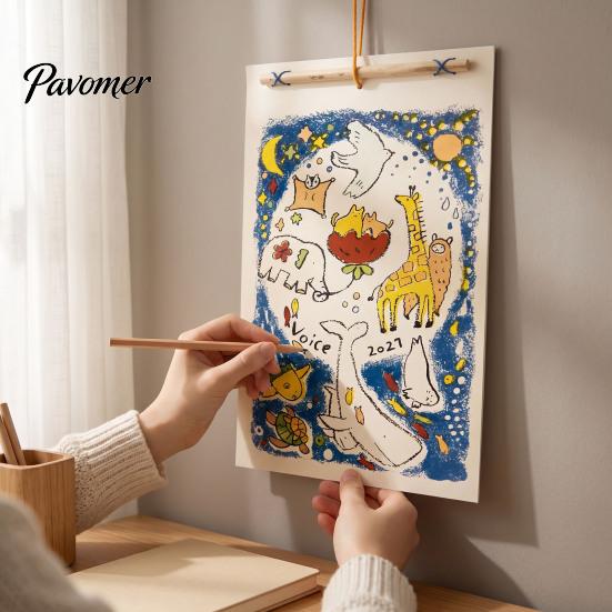 Unique Wall Decoration 2027 Animal Doodle Calendar, Cute Hand-Drawn Illustration Hanging Planner with Holiday Gift for Students Cotton Rope,