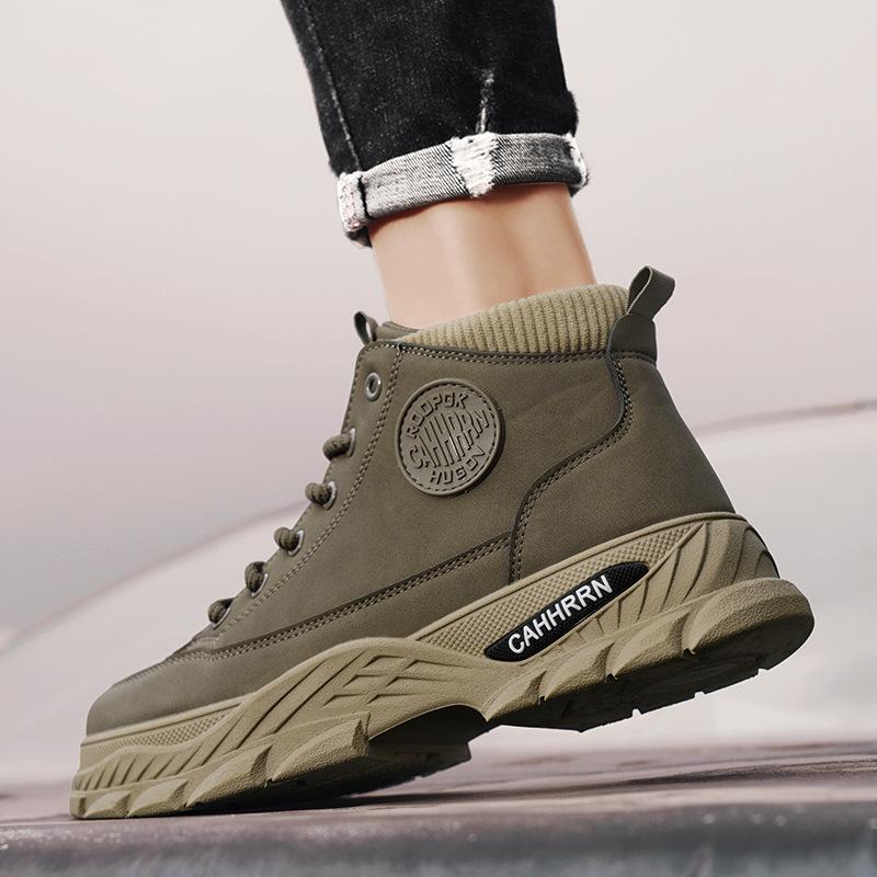Martin boots men's spring and autumn thick-soled wear-resistant non-slip tooling boots outdoor mountaineering retro American British style short boots
