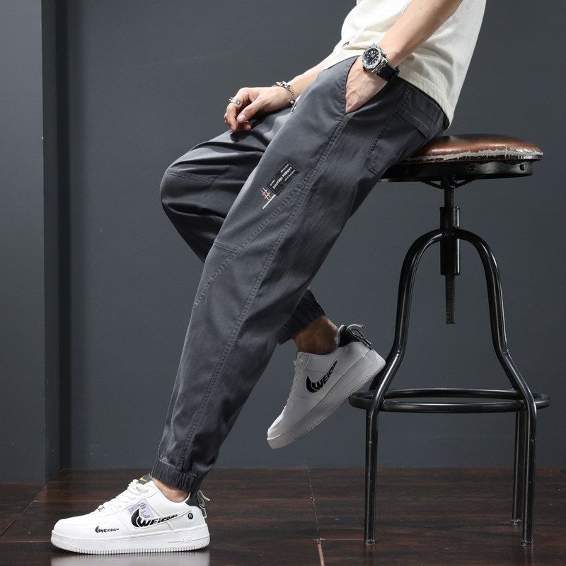 Clearance Export Surplus Summer Jogger Cargo Pants for Men, Trendy Brand Spring and Autumn Loose Cropped Jeans, Men's Casual Pants