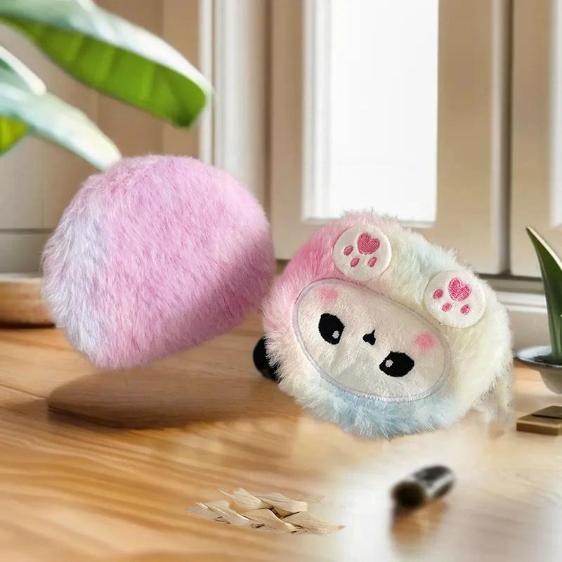 Cartoon Colored Panda Plush Coin Purse Keychain Cute Miscellaneous Storage Bag Kawaii Small Bag Pendant Decoration Accessories