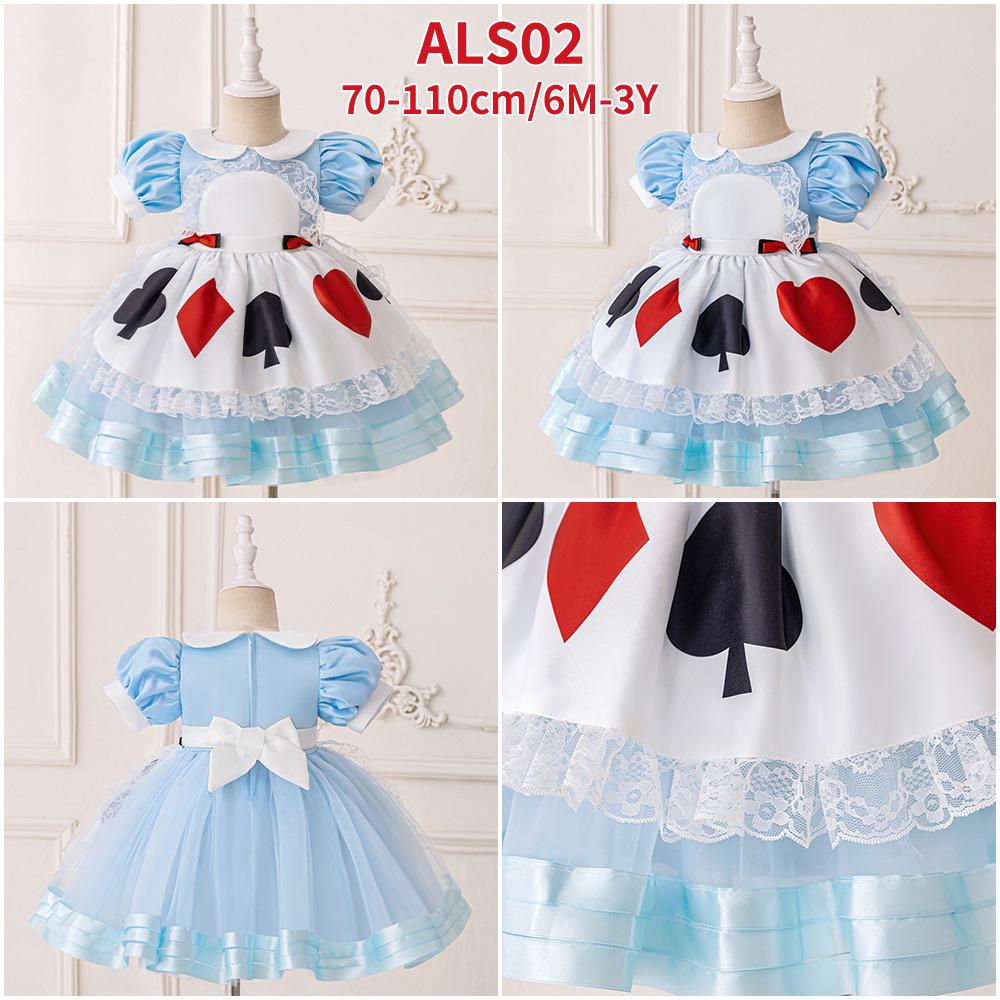 Queen of Hearts Girls’ Cosplay Dress for Alice In Wonderland Role-Playing