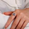 Trendy Blue Topaz Ring Jewelry Accessories with Zircon Gemstone  Finger Rings for Women Wedding Party Engagement Bridal Gifts