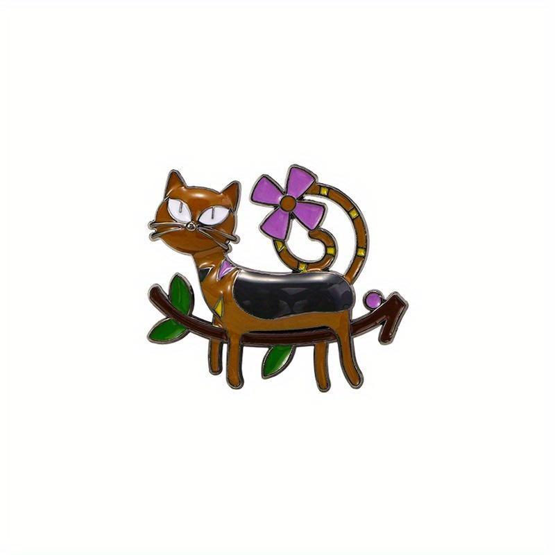 Colorful Cartoon Cat Brooch Cute Animal Brooch High-end Cartoon Cat Chest Chain Fade Resistant Backpack Small Pin