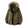 Herbst Winter Herren Kapuzenparka Herren Freizeit Kunstpelzkragen Mäntel Mann High Street Baumwolle Wattierte Jacke Unisex Outdoor Jacken