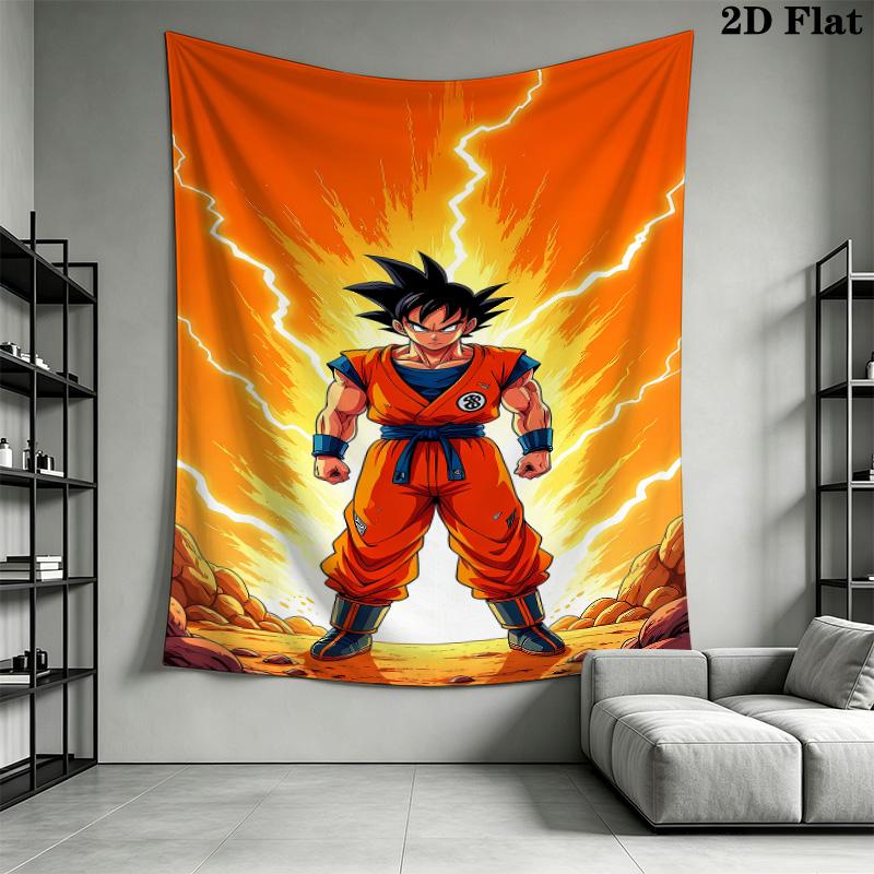 Son Goku Wall Tapestry Aesthetic Wall Hanging Printed Fabric Blanket Decorative Tapestries For Bedroom Living Room Home Decor