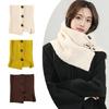 Buttoned Knitted Neck Scarf Neck Wrap for Winter Warmth Trendy Neck Gaiter Shoulder Wrap Neck Shawl for Women Travel