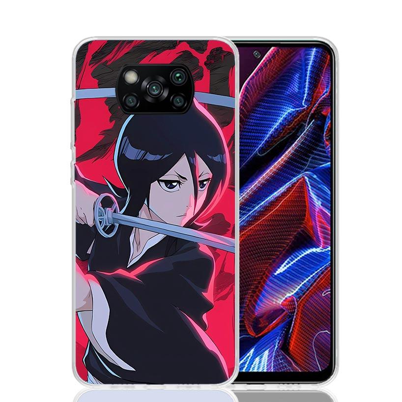 Bleach Kuchiki Rukia Phone Case For Xiaomi Poco X7 X6 X5 Pro F7 Ultra Redmi 15C 15 13 13C 12 12C 10 10A 10C 9 9A 9C 9T Cover Poc