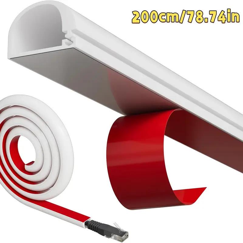 1PCS 1/2meters Flexible Floor Cable Cover Cord Self-Adhesive All Cord Hider Internet Wire Duct Duct Slot Cable Manage