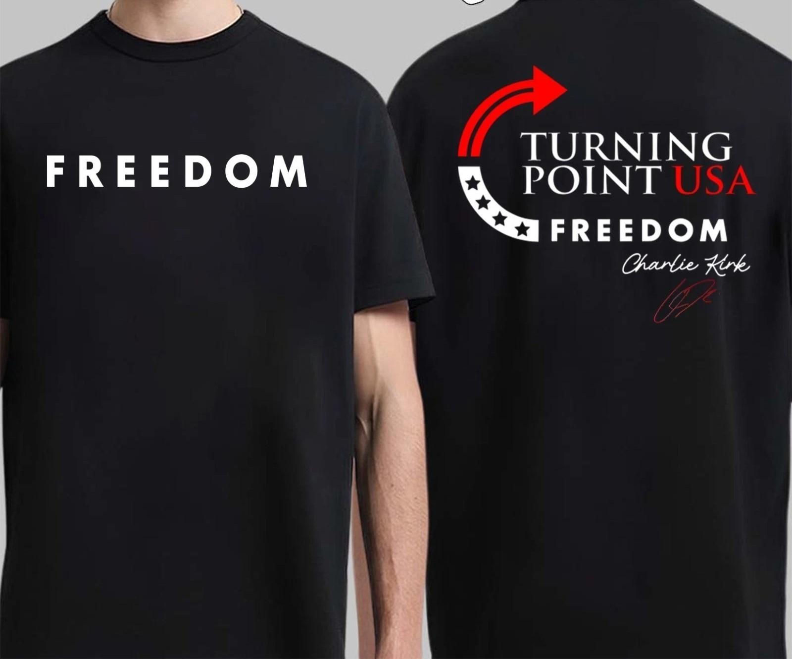Freedom Charlie Kirk Turning Point USA Signatur T-Shirt S